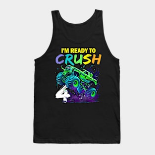 Im Ready To Crush 4 Monster Truck 4Th Birthday Boys Kids Tank Top